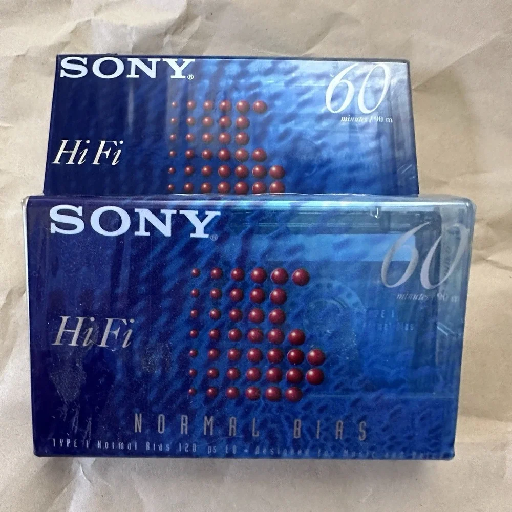 2 Sony Hi-Fi Type 1 60 Mins Cassette Tapes Sealed